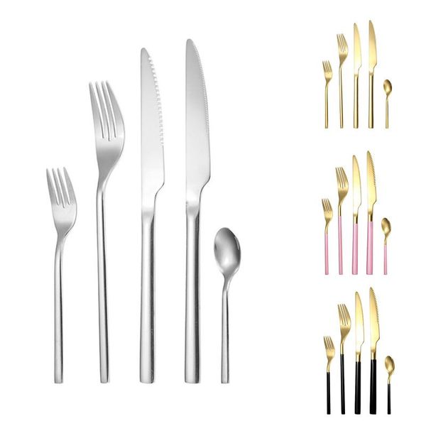 flatware sets 5pcs stainless steel cutlery set knife fork spoon mirror gold/silver dishwasher safe tableware for home kitchen
flatware sets 5pcs stainless steel cutlery set knife fork spoon mirror gold/silver dishwasher safe tableware for home kitchen