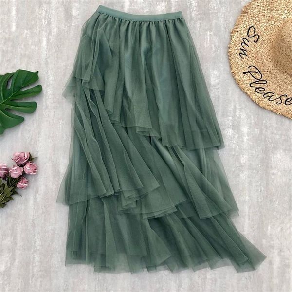 irregular tulle fashion elastic high waist womens skirt mesh tutu patchwork long midi, Black
irregular tulle fashion elastic high waist womens skirt mesh tutu patchwork long midi, Black