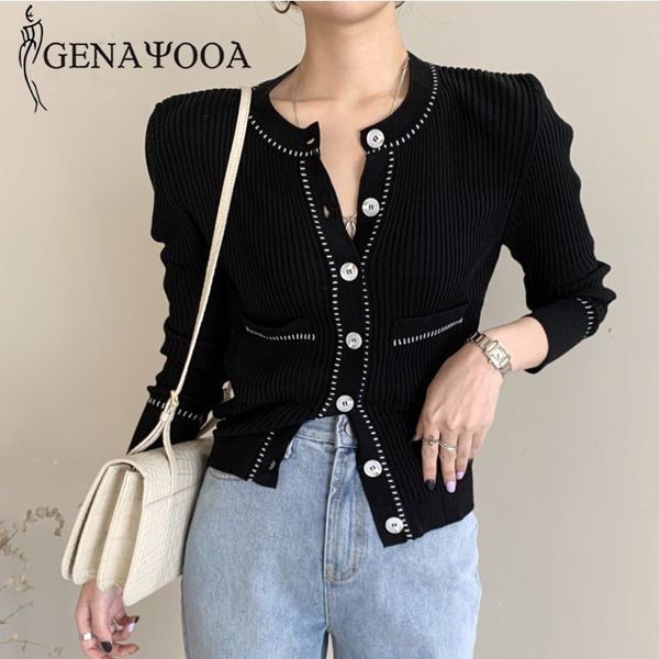 genayooa fall knitted button up korean long sleeve vintage cardigan patchwork ladies sweater fashion 210417, White;black
genayooa fall knitted button up korean long sleeve vintage cardigan patchwork ladies sweater fashion 210417, White;black
