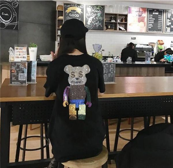 women's t-shirt short-sleeve shirt of hip hop cotton summer strass street clothes, White
women's t-shirt short-sleeve shirt of hip hop cotton summer strass street clothes, White