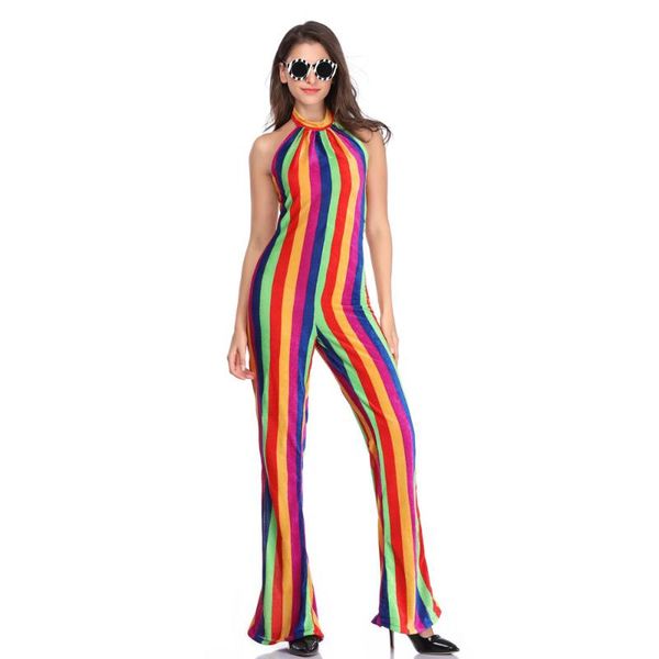 women's jumpsuits & rompers rainbow striped beach jumpsuit for women off shoulder backless wide leg romper summer halter sleeveless one, Black;white
women's jumpsuits & rompers rainbow striped beach jumpsuit for women off shoulder backless wide leg romper summer halter sleeveless one, Black;white