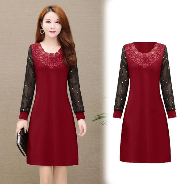 casual dresses 2021 women autumn dress pearls beading sheer mesh long sleeve female tunic o neck a line elegant party, Black;gray
casual dresses 2021 women autumn dress pearls beading sheer mesh long sleeve female tunic o neck a line elegant party, Black;gray
