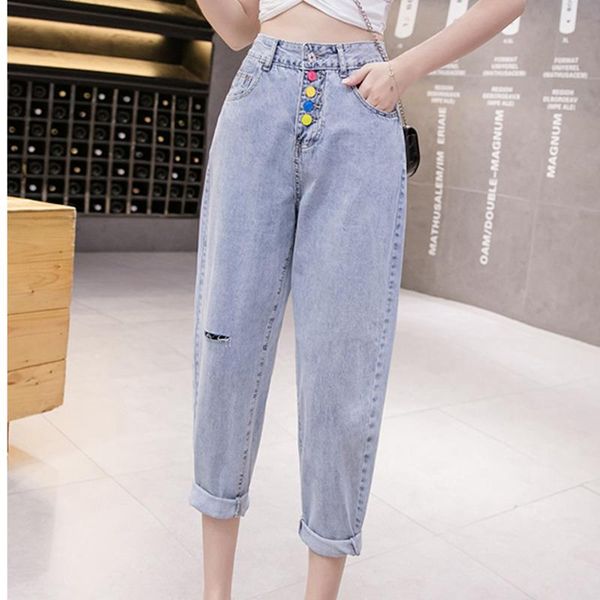women's jeans #2283 summer blue single breasted harem women thin denim cotton with holes loose femme korean style
women's jeans #2283 summer blue single breasted harem women thin denim cotton with holes loose femme korean style
