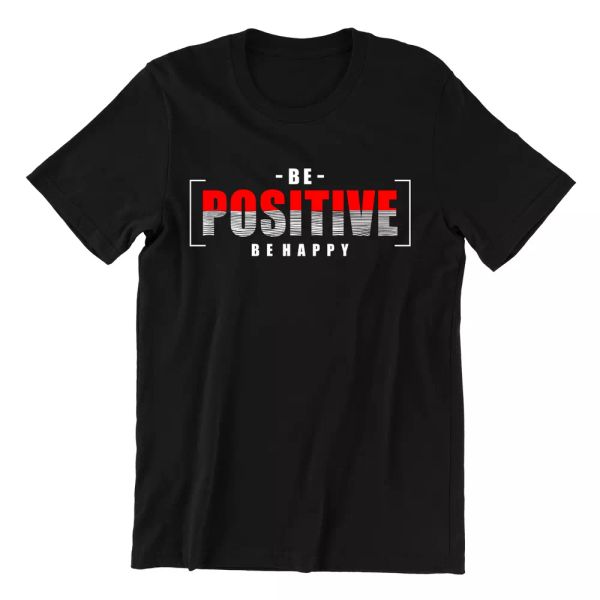 be positive, be happy - black cotton dtg printed t-shirt, good, funny gift, White;black
be positive, be happy - black cotton dtg printed t-shirt, good, funny gift, White;black