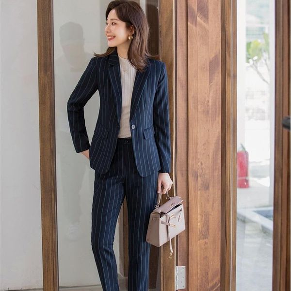 women's two piece pants autumn winter women blazer and 2 suit ol styles fashion striped jacket coat blaser formal professional trouser, White
women's two piece pants autumn winter women blazer and 2 suit ol styles fashion striped jacket coat blaser formal professional trouser, White