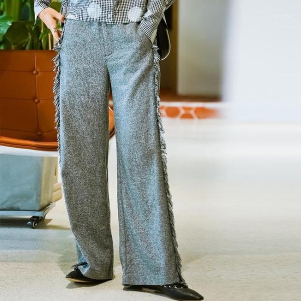 women's pants & capris 2021 spring female fashion brand tassel stitching corduroy wool trousers bandan tie casual long wq8931, Black;white
women's pants & capris 2021 spring female fashion brand tassel stitching corduroy wool trousers bandan tie casual long wq8931, Black;white