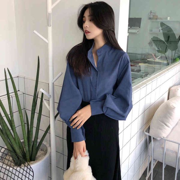jxmyy vintage stand collar lantern sleeve blouse shirt women single breasted solid retro shirts femme chemise 210412, White
jxmyy vintage stand collar lantern sleeve blouse shirt women single breasted solid retro shirts femme chemise 210412, White