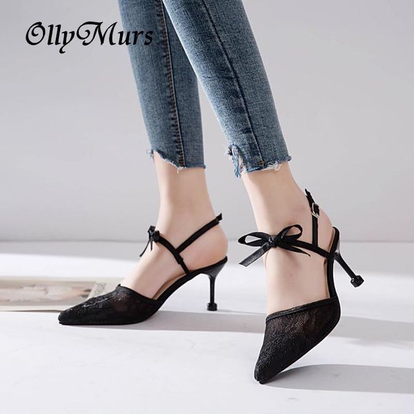 dress shoes floral lace mesh pointed toe women sandals arrival cut-outs cross-tied shallow women's high heels fashion, Black
dress shoes floral lace mesh pointed toe women sandals arrival cut-outs cross-tied shallow women's high heels fashion, Black