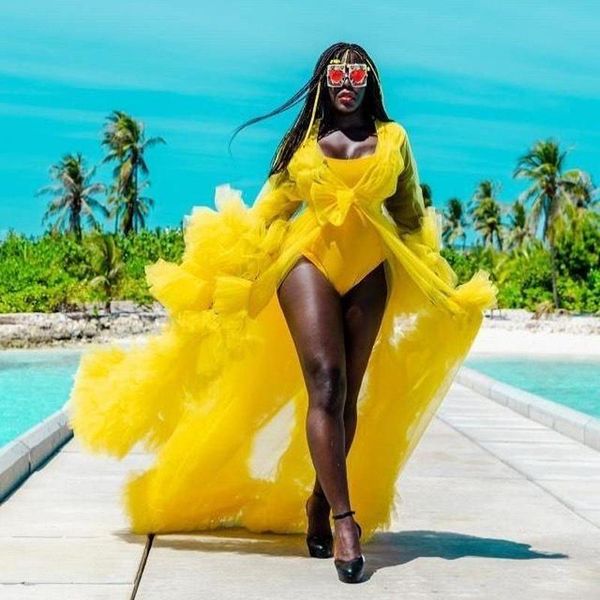 casual dresses bright yellow african tulle for women plus size robes birthday po shoot see through dress party, Black;gray
casual dresses bright yellow african tulle for women plus size robes birthday po shoot see through dress party, Black;gray