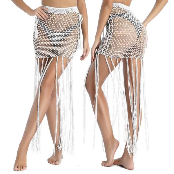 women's swimwear fashion women mesh hollow out lace-up side crocheted tassel breathable skinny skirt beach bikini bottom cover ups frin, White;black
women's swimwear fashion women mesh hollow out lace-up side crocheted tassel breathable skinny skirt beach bikini bottom cover ups frin, White;black