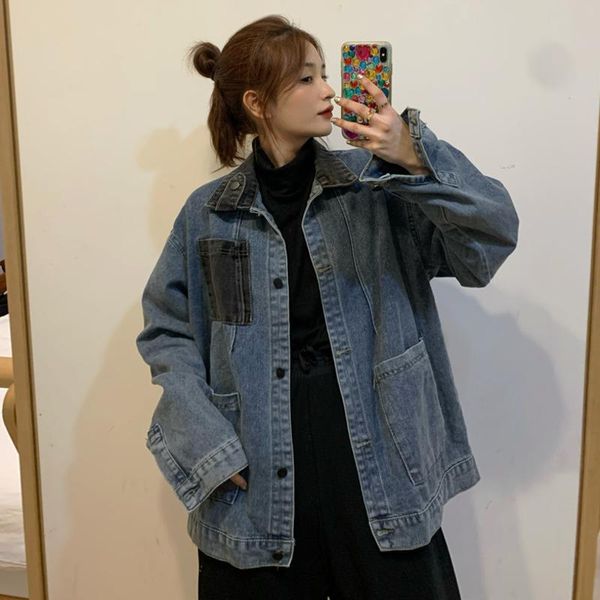 women's jackets jeans jacket women clothes oversized denim coat korean patchwork coats spring autumn 2021 for solid casual top, Black;brown
women's jackets jeans jacket women clothes oversized denim coat korean patchwork coats spring autumn 2021 for solid casual top, Black;brown