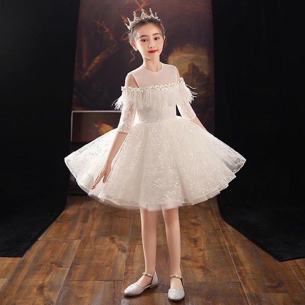 girl's dresses dress princess exotic flower girl host, Red;yellow