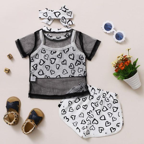 summer toddler infant kids baby girls mesh perspective short sleeve hearts printed vest+shorts headbands outfits set#p4 clothing sets, White
summer toddler infant kids baby girls mesh perspective short sleeve hearts printed vest+shorts headbands outfits set#p4 clothing sets, White