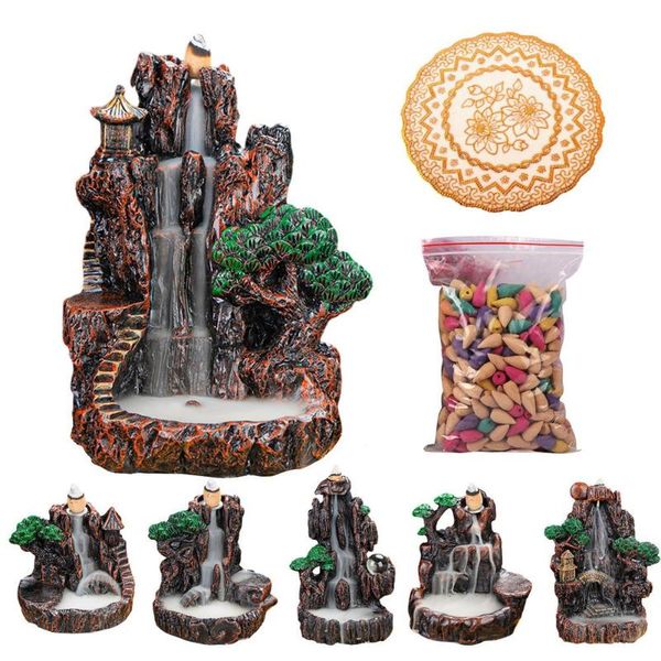 fragrance lamps river mountain incense holder waterfall smoke burner with 50cones home decor
fragrance lamps river mountain incense holder waterfall smoke burner with 50cones home decor