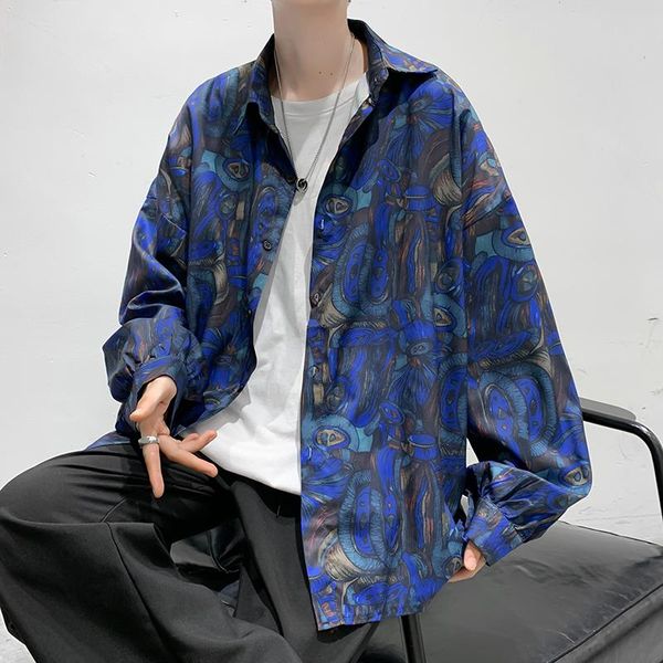men's casual shirts 2021 vintage print for men autumn long sleeve loose lapel shirt harajuku hip hop streetwear chemise homme, White;black
men's casual shirts 2021 vintage print for men autumn long sleeve loose lapel shirt harajuku hip hop streetwear chemise homme, White;black