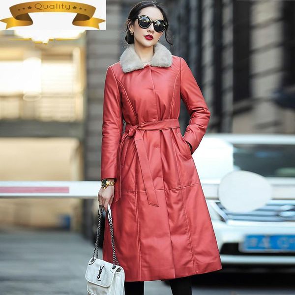 women's leather & faux collar real genuine down jacket women autumn winter coat clothes 2021 korean sheepskin female, Black
women's leather & faux collar real genuine down jacket women autumn winter coat clothes 2021 korean sheepskin female, Black