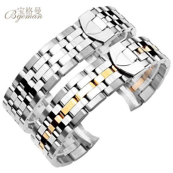 watch bands 21 mm 22 solid bending end thread connection stainless steel silver band bracelet double push buckle, Black;brown
watch bands 21 mm 22 solid bending end thread connection stainless steel silver band bracelet double push buckle, Black;brown