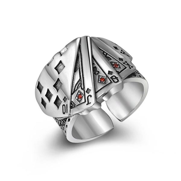 cluster rings poker ring solid 925 sterling silver rock punk for men women black signet jewelry adjustable size, Golden;silver
cluster rings poker ring solid 925 sterling silver rock punk for men women black signet jewelry adjustable size, Golden;silver