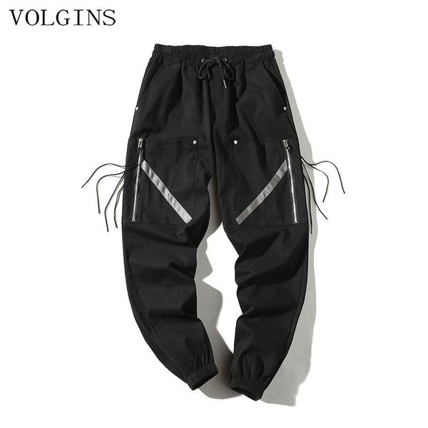 men's pants streetwear hip hop man fashion cotton joggers trousers casual ribbons pockets cargo mens sweatpants, Black
men's pants streetwear hip hop man fashion cotton joggers trousers casual ribbons pockets cargo mens sweatpants, Black