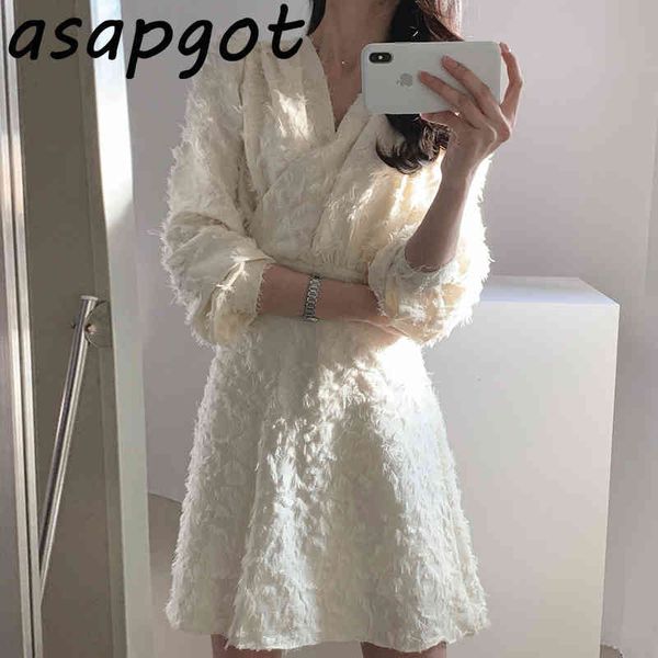 korea ins temperament v-neck slim lace-up waist a line oversize puff long sleeve tassel dress short fashion chic vestidos mujer 210429, Black;gray
korea ins temperament v-neck slim lace-up waist a line oversize puff long sleeve tassel dress short fashion chic vestidos mujer 210429, Black;gray