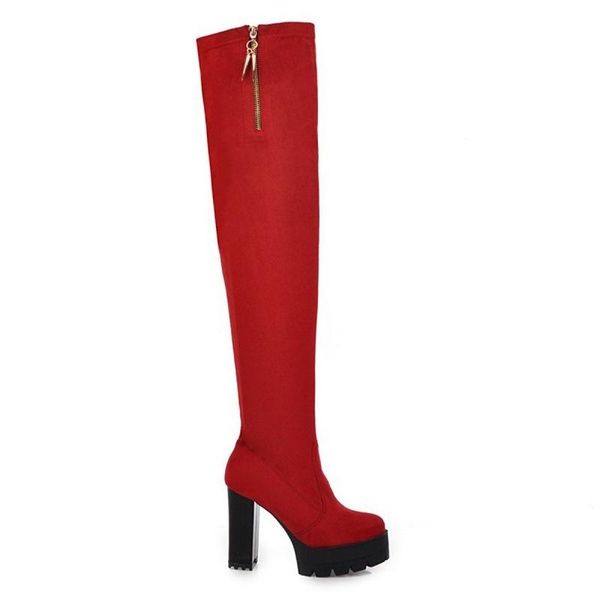 boots winter thick heel plush women's shoes high waterproof platform knee elastic boot style, Black
boots winter thick heel plush women's shoes high waterproof platform knee elastic boot style, Black