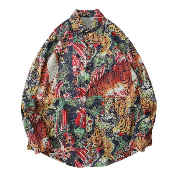 tiger retro print hawaiian shirt men's party beach vacation casual long-sleeved streetwear fashionable harajuku 210809, White;black
tiger retro print hawaiian shirt men's party beach vacation casual long-sleeved streetwear fashionable harajuku 210809, White;black