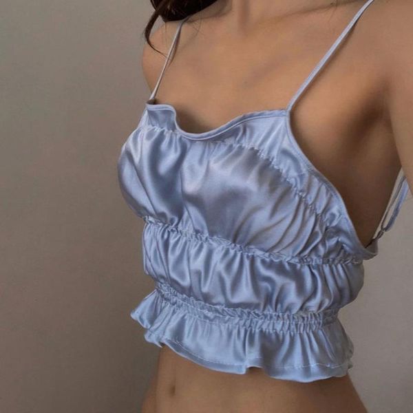 women's tanks & camis yiciya tank summer fashion camisole women street casual ruffles vest solid strapless tees, White
women's tanks & camis yiciya tank summer fashion camisole women street casual ruffles vest solid strapless tees, White