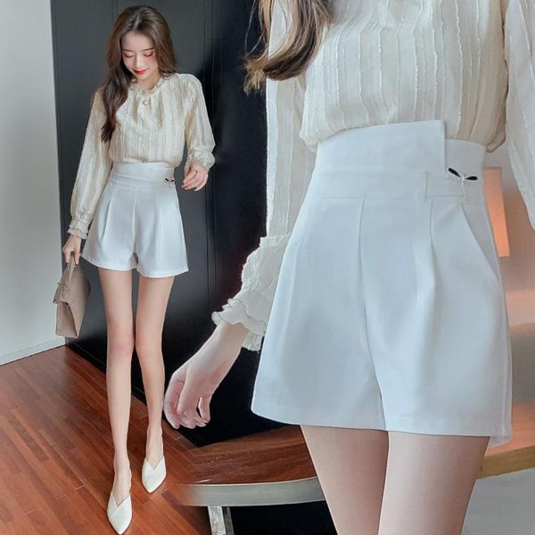 women's shorts high wasit suit elegant fashion england style french design wide leg short pants solid black white loose slim women skir, White;black
women's shorts high wasit suit elegant fashion england style french design wide leg short pants solid black white loose slim women skir, White;black