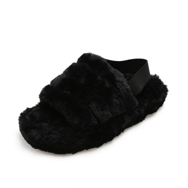 slippers jarycorn 2021 wool female flat bottom fingerless sheepskin fur autumn and winter lazy drag drop, Black 
slippers jarycorn 2021 wool female flat bottom fingerless sheepskin fur autumn and winter lazy drag drop, Black