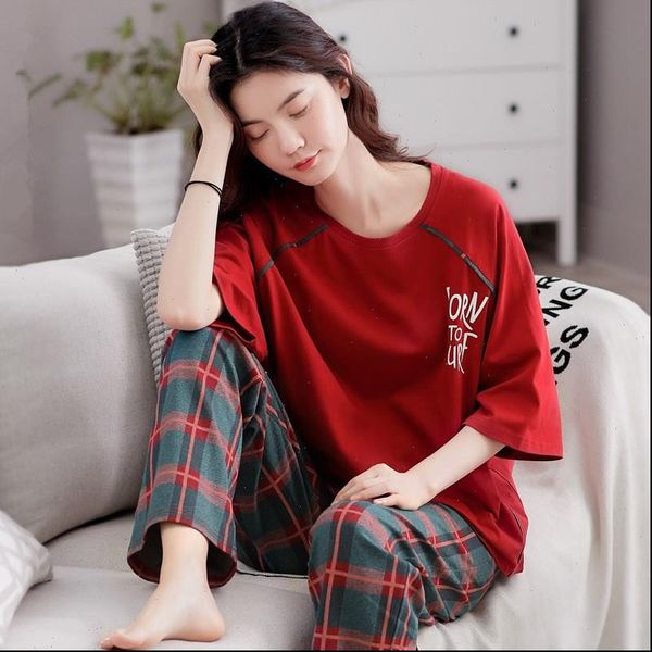 young girl sets leisure clothes women sleepwear spring thin short sleeved pajamas fashion printing pyjamas lovely home clothing, Black;red
young girl sets leisure clothes women sleepwear spring thin short sleeved pajamas fashion printing pyjamas lovely home clothing, Black;red