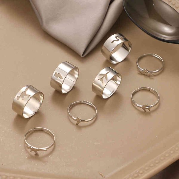 ring ifmia trendy lover star moon aircraft cherry dinosaur mushroom butterfly rings for women men couple open ring set jewelry, Silver
ring ifmia trendy lover star moon aircraft cherry dinosaur mushroom butterfly rings for women men couple open ring set jewelry, Silver