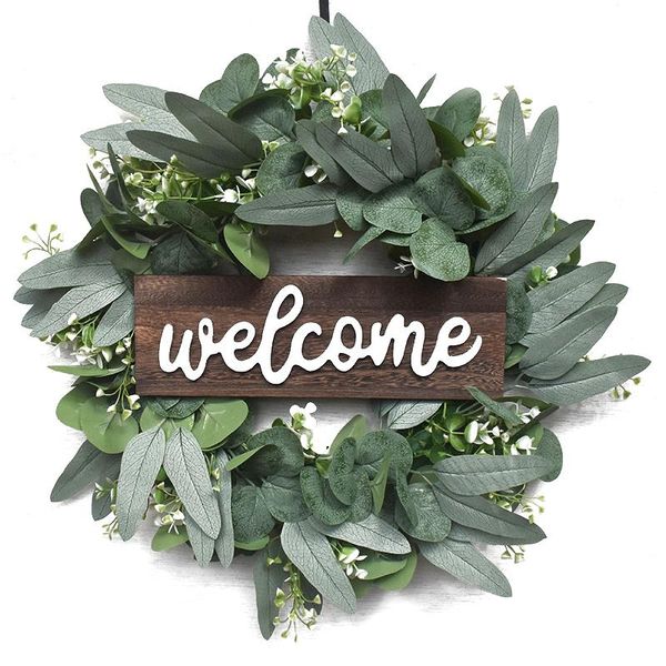 decorative flowers & wreaths artificial eucalyptus leaves decorations wreath christmas holiday decor with welcome wood board forhome window
decorative flowers & wreaths artificial eucalyptus leaves decorations wreath christmas holiday decor with welcome wood board forhome window