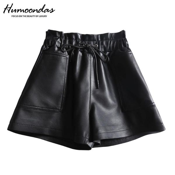 spring women's genuine leather shorts female lacing folds elastic high waist large size trousers mujer wide leg scanties, White;black
spring women's genuine leather shorts female lacing folds elastic high waist large size trousers mujer wide leg scanties, White;black