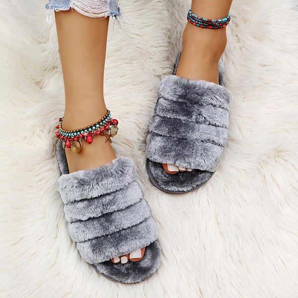 slippers 2021 winter home stripe fur women gray pink leopard ladies fluffy open-toe bedroom girls warm plush shoes, Black
slippers 2021 winter home stripe fur women gray pink leopard ladies fluffy open-toe bedroom girls warm plush shoes, Black