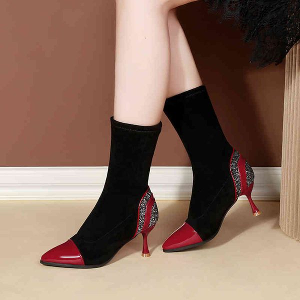 boots plus high heel stretch women's boots wedding party patent leather shoes crystal female ankles 2xi3, Black
boots plus high heel stretch women's boots wedding party patent leather shoes crystal female ankles 2xi3, Black