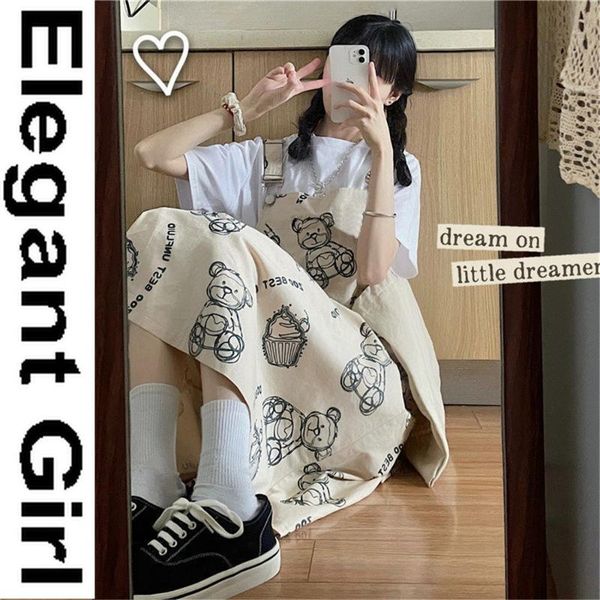 casual dresses sweet cute dress plus size summer korean preppy style bear print cargo strap vestidos loose women vintage streetwear, Black;gray
casual dresses sweet cute dress plus size summer korean preppy style bear print cargo strap vestidos loose women vintage streetwear, Black;gray