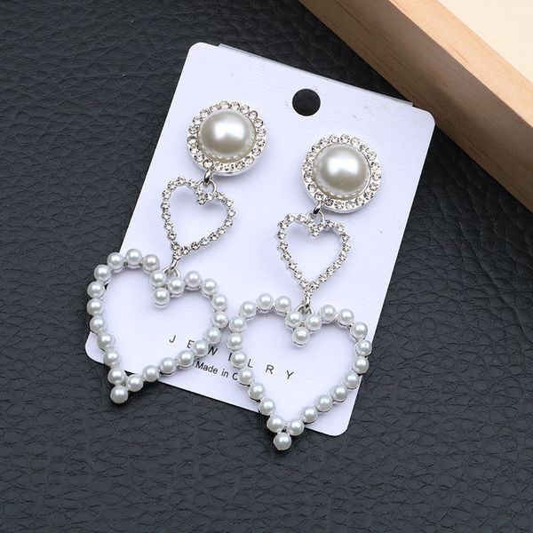 korean simple love pearl long pendant sweet heart earrings personality trendy earrings isju, Golden
korean simple love pearl long pendant sweet heart earrings personality trendy earrings isju, Golden