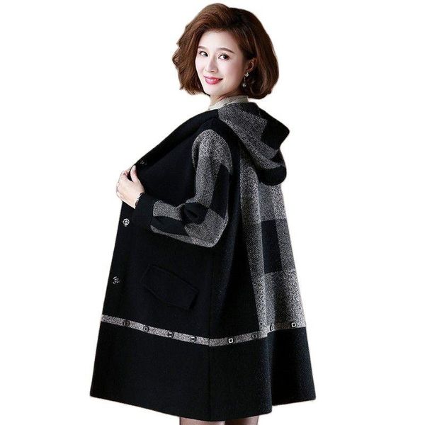 women's wool & blends mother's woolen coat women 2021 winter mink velvet plaid jacket plus size 5xl outwear middle-aged ladies lo, Black
women's wool & blends mother's woolen coat women 2021 winter mink velvet plaid jacket plus size 5xl outwear middle-aged ladies lo, Black