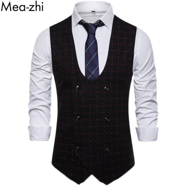men's vests suit vest men casual formal business plaid waistcoat wedding blazer sleveless checkered double breasted, Black;white
men's vests suit vest men casual formal business plaid waistcoat wedding blazer sleveless checkered double breasted, Black;white