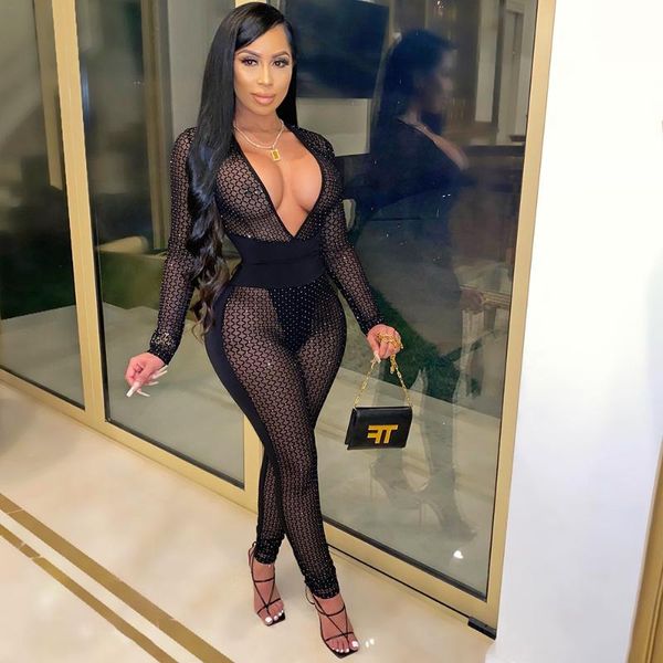 women's jumpsuits & rompers exotic rhinestone jumpsuit women transparent see through sheer romper evening celebrity clubwear nightclub, Black;white
women's jumpsuits & rompers exotic rhinestone jumpsuit women transparent see through sheer romper evening celebrity clubwear nightclub, Black;white