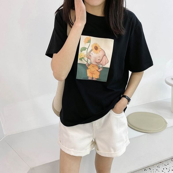 women's t-shirt cotton shirts short sleeve o-neck casual ees cartoon print ladies cute summer ops for 6hyj, White
women's t-shirt cotton shirts short sleeve o-neck casual ees cartoon print ladies cute summer ops for 6hyj, White