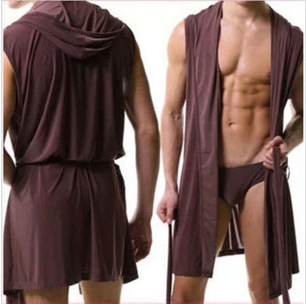 bathrobe european version cool silk smooth men's cap sleeveless bathrobe without underwear
bathrobe european version cool silk smooth men's cap sleeveless bathrobe without underwear