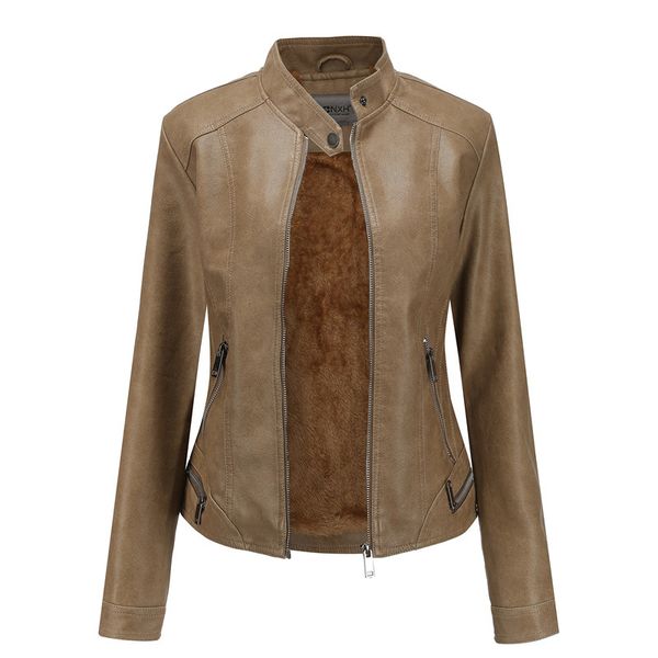 women's leather & faux pu jacket autumn winter female retro warm fleece ette zipper motorcycle coat cr94, Black
women's leather & faux pu jacket autumn winter female retro warm fleece ette zipper motorcycle coat cr94, Black