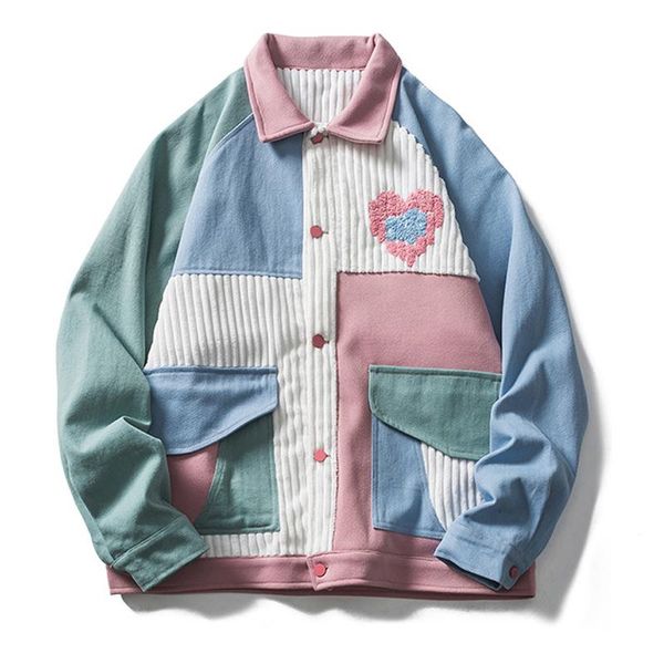 men's jackets corduroy baseball uniform men love flocking jacket american streetwear retro multi-pocket patchwork coats casacas para ho, Black;brown
men's jackets corduroy baseball uniform men love flocking jacket american streetwear retro multi-pocket patchwork coats casacas para ho, Black;brown