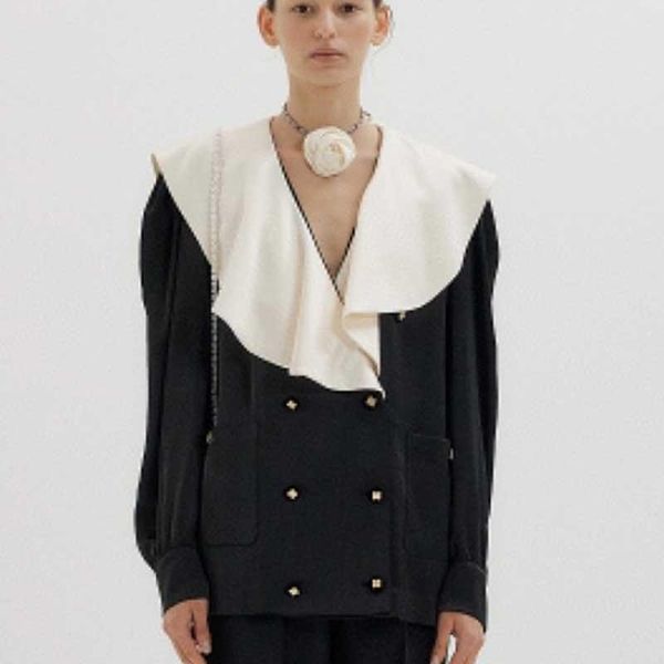 women's jackets cosmicchic 2021 women jacket ruffle collar lantern sleeve double breasted black pink coat korean designer casual sweet, Black;brown
women's jackets cosmicchic 2021 women jacket ruffle collar lantern sleeve double breasted black pink coat korean designer casual sweet, Black;brown