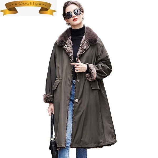 women's fur & faux coat real parka women winter jacket 2021 natural sheep shearling mink collar overcoat two side wear 1101 kj3911, Black
women's fur & faux coat real parka women winter jacket 2021 natural sheep shearling mink collar overcoat two side wear 1101 kj3911, Black