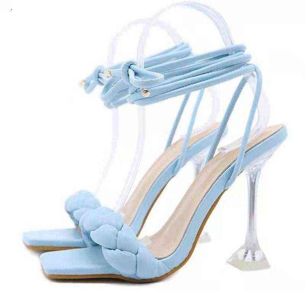large high-heeled shoes for women in summer, woven winding thin high-heeled sandals and women's slippers, Black
large high-heeled shoes for women in summer, woven winding thin high-heeled sandals and women's slippers, Black