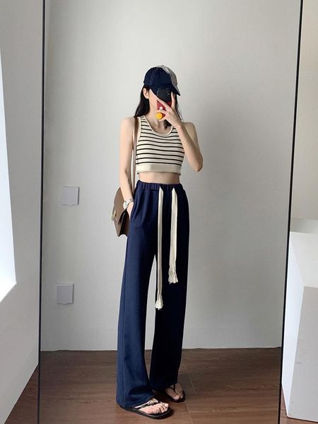 women's pants & capris 2021 spring and summer black can not be worn off hand-woven drawstring straight-leg trousers casual wide-leg, Black;white
women's pants & capris 2021 spring and summer black can not be worn off hand-woven drawstring straight-leg trousers casual wide-leg, Black;white