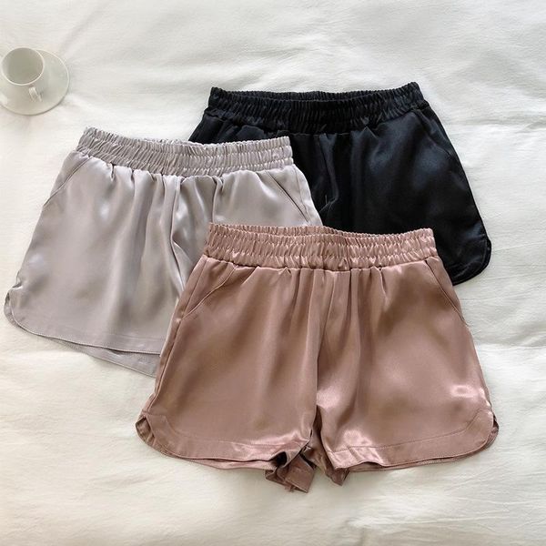 women's shorts fashion glossy women casual solid high waisted streetwear pants with pockets 121898wka, White;black
women's shorts fashion glossy women casual solid high waisted streetwear pants with pockets 121898wka, White;black