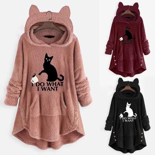 fashion autumn winter women fleece embroidery cat button hem plus size hoodie sweatshirt blouse women's hoodies & sweatshirts, Black
fashion autumn winter women fleece embroidery cat button hem plus size hoodie sweatshirt blouse women's hoodies & sweatshirts, Black